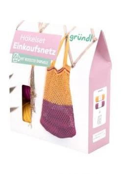 Gründl Häkelset Einkaufsnetz, 3-teilig, 200 G CURRY/ VIOLETT