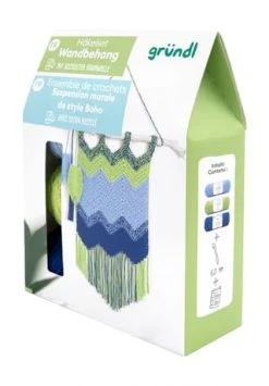 Gründl Häkel-Set, Wandbehang, 200 G BLAU/ GRÜN