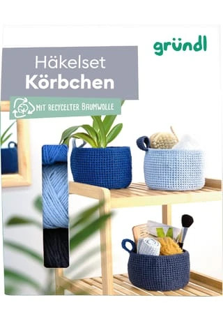 Gründl Häkel-Set "Körbchen", Rund BLAU 4 Gründl Häkel-Set "Körbchen", Rund BLAU – Bild 2