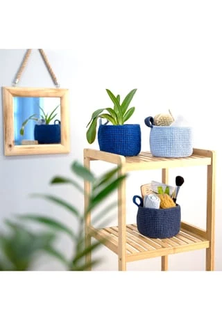 Gründl Häkel-Set "Körbchen", Rund BLAU 5 Gründl Häkel-Set "Körbchen", Rund BLAU – Bild 3