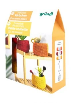 Gründl Häkelset Körbchen, 300 G ORANGE/ ROT/ CURRY