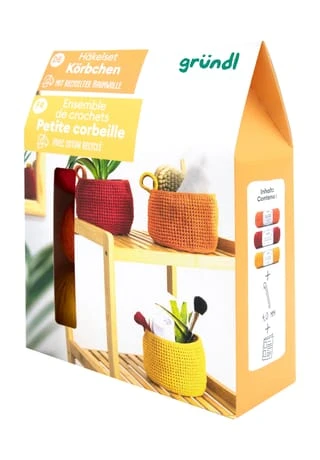 Gründl Häkelset Körbchen, 300 G ORANGE/ ROT/ CURRY 3 Gründl Häkelset Körbchen, 300 G ORANGE/ ROT/ CURRY