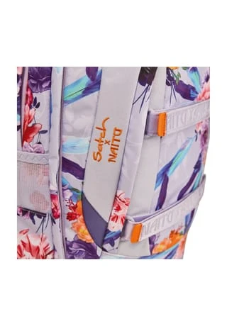 Satch Schulrucksack "pack Endless Bloom", Florales Dessin Weiß/ Violett/ Orange 17 Satch Schulrucksack "pack Endless Bloom", Florales Dessin Weiß/ Violett/ Orange – Bild 15