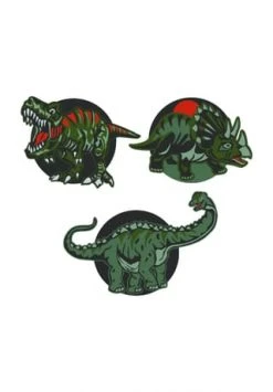 DerDieDas® Wechselbuttons "Dino", 3-teiliger Set., Für Kinder Grün