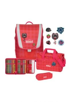 Scout® Schulranzen-Set Ultra "Red Gingham“, 4-teilig Rot