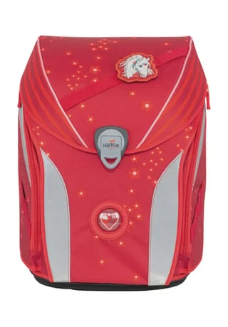 DerDieDas® Schulranzen-Set, 5-teilig, Gepolsterte Schultergurte, Druckknopfverschluss, Volumen 22 L, Für Mädchen Rot 3 DerDieDas® Schulranzen-Set, 5-teilig, Gepolsterte Schultergurte, Druckknopfverschluss, Volumen 22 L, Für Mädchen Rot