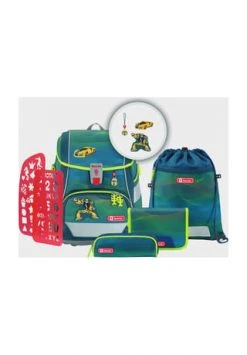 Step By Step® Ranzenset 2IN1 PLUSPower Robot, 6-tlg Grün, Blau