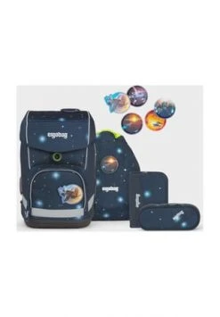 Ergobag Schulranzen-Set Cubo "KoBärnikus Glow", 5-teilig Dunkelblau
