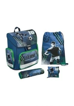 UNDER COVER Compact Schulranzen-Set "Football", 4-tlg. BLAU