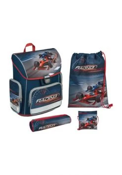 UNDER COVER Compact Schulranzen-Set "Racer", 4-tlg. BLAU