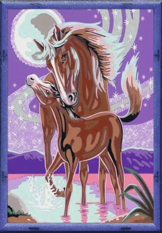 Ravensburger Malen Nach Zahlen, Pferdegeflüster Braun/ Lila/ Rosa/ Silber 4 Ravensburger Malen Nach Zahlen, Pferdegeflüster Braun/ Lila/ Rosa/ Silber – Bild 2